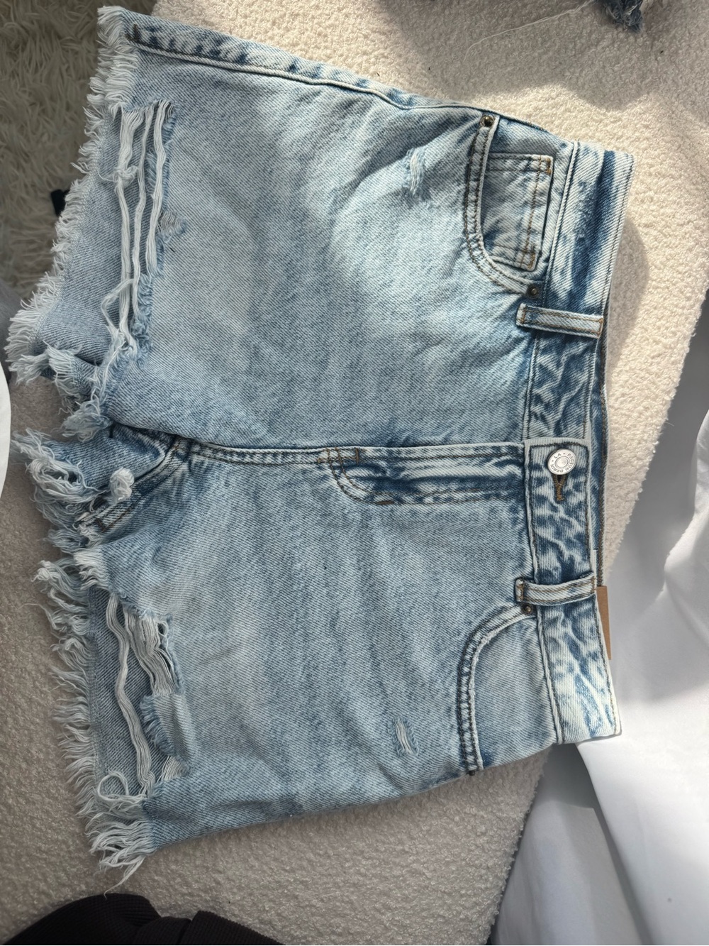 PacSun Light Blue Distressed Denim Shorts